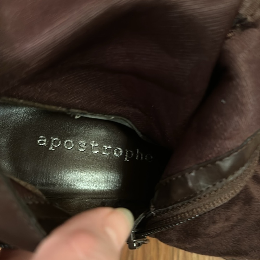 Apostrophe Brown Faux suede boots size 7 - Picture 7 of 13